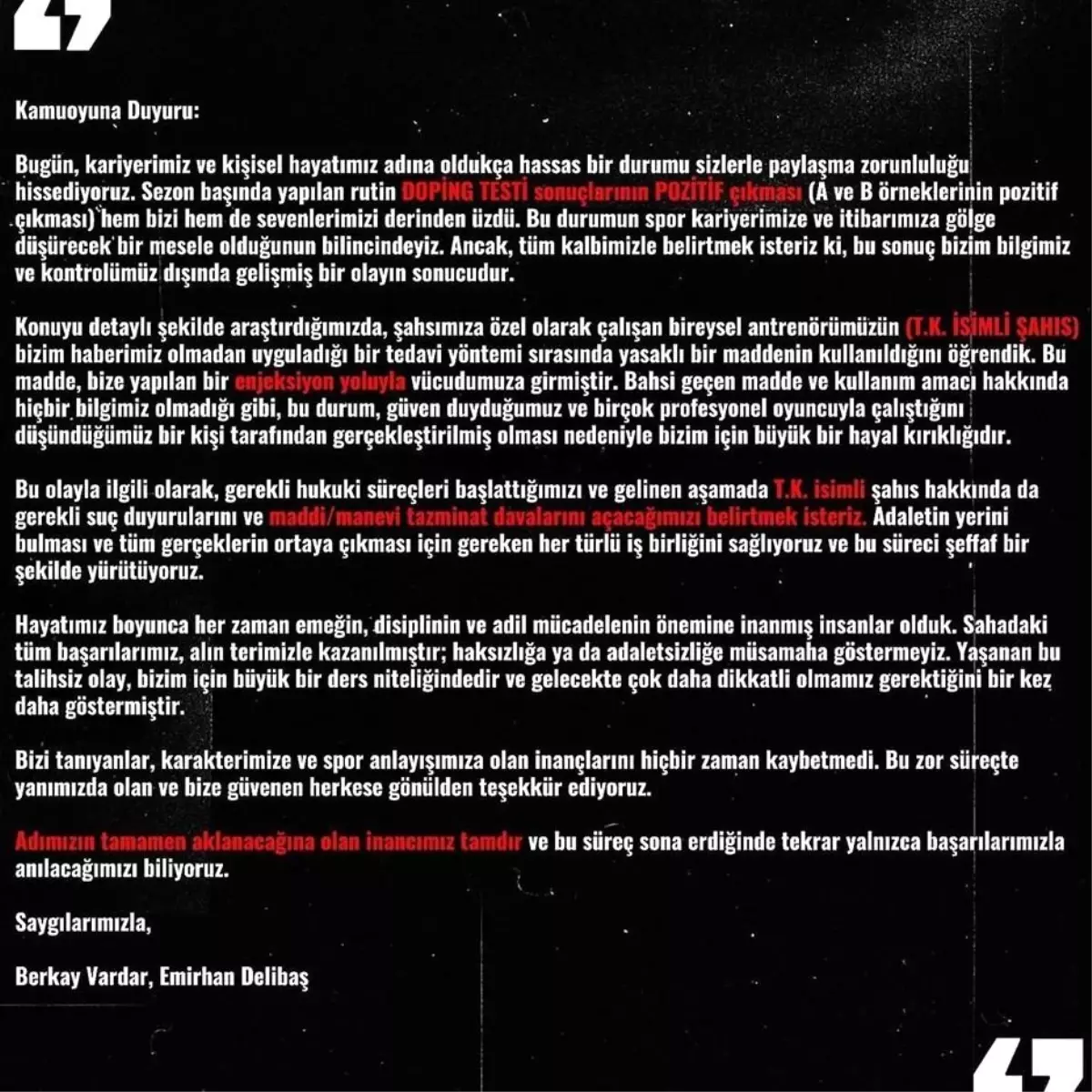 Doping Skandalı: İki Futbolcuya 4 Yıl Men Cezası